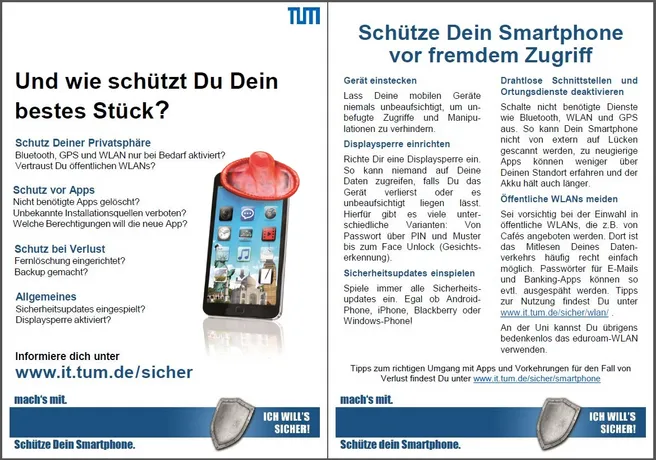 Doppelseitiger Flyer Sicheres Smarphone